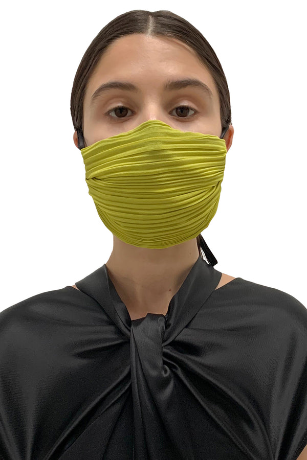 Chartreuse Pleated Face Masks