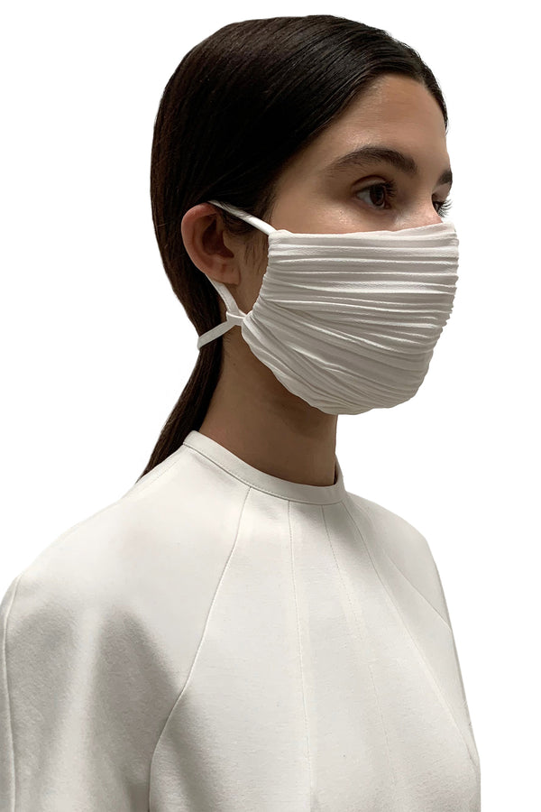 White Pleated Face Mask